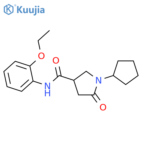 1-cyclopentyl-N-(2-ethoxyphenyl)-5-oxopyrrolidine-3-carboxamide structure