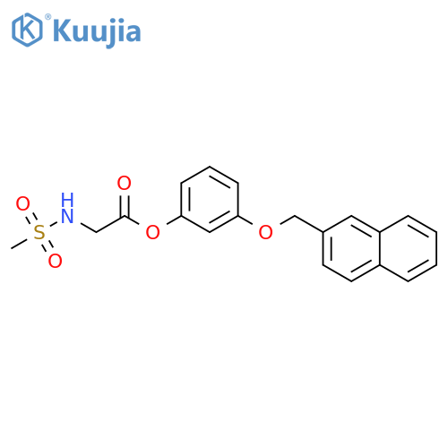 Glycine, N-(methylsulfonyl)-, 3-(2-naphthalenylmethoxy)phenyl ester structure