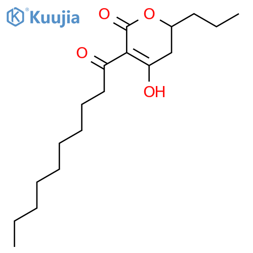 2H-Pyran-2-one, 5,6-dihydro-4-hydroxy-3-(1-oxodecyl)-6-propyl- structure