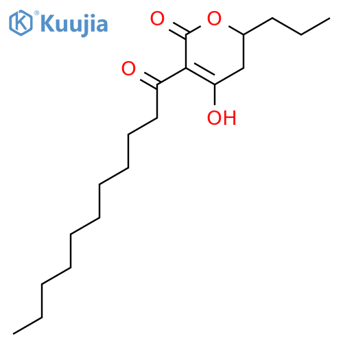 2H-Pyran-2-one, 5,6-dihydro-4-hydroxy-3-(1-oxoundecyl)-6-propyl- structure