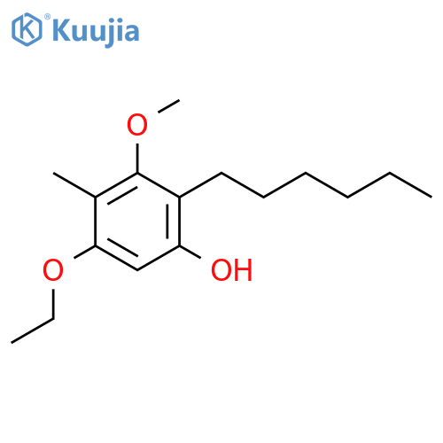 Phenol, 5-ethoxy-2-hexyl-3-methoxy-4-methyl- structure