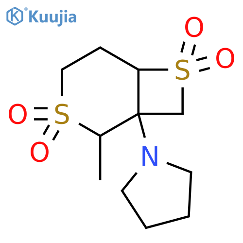 Pyrrolidine, 1-(2-methyl-3,3,7,7-tetraoxido-3,7-dithiabicyclo[4.2.0]oct-1-yl)- structure