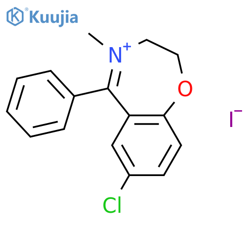 1,4-Benzoxazepinium, 7-chloro-2,3-dihydro-4-methyl-5-phenyl-, iodide structure