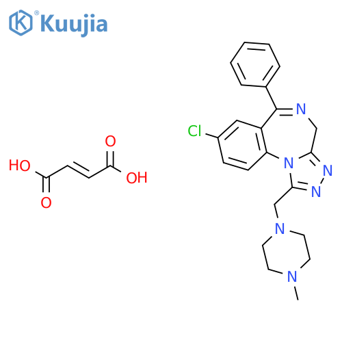 (E)-But-2-enedioic acid;8-chloro-1-[(4-methylpiperazin-1-yl)methyl]-6-phenyl-4H-[1,2,4]triazolo[4,3-a][1,4]benzodiazepine structure
