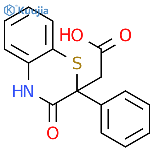 2H-1,4-Benzothiazine-2-acetic acid, 3,4-dihydro-3-oxo-2-phenyl- structure