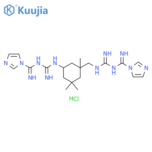1H-Imidazole-1-carboximidamide, N-[[[3-[[[[(1H-imidazol-1-yliminomethyl)amino]iminomethyl]amino]methyl]-3,5,5-trimethylcyclohexyl]amino]iminomethyl]-, dihydrochloride (9CI) structure