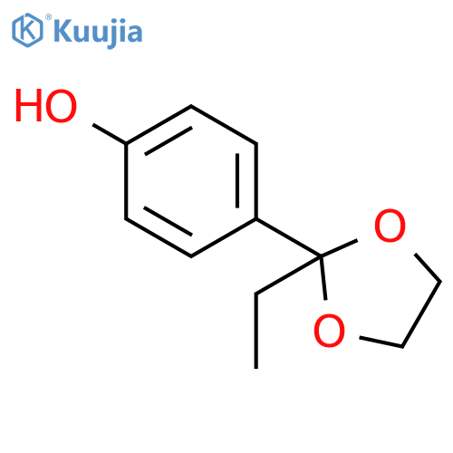 Phenol, 4-(2-ethyl-1,3-dioxolan-2-yl)- structure