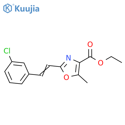 4-Oxazolecarboxylic acid, 2-[2-(3-chlorophenyl)ethenyl]-5-methyl-, ethylester structure
