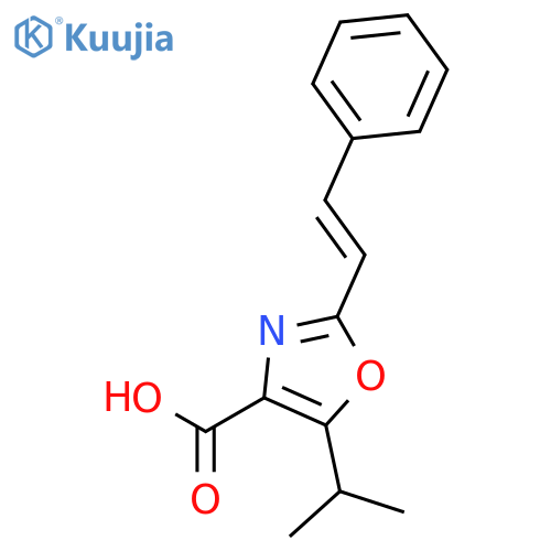 4-Oxazolecarboxylic acid, 5-(1-methylethyl)-2-(2-phenylethenyl)- structure