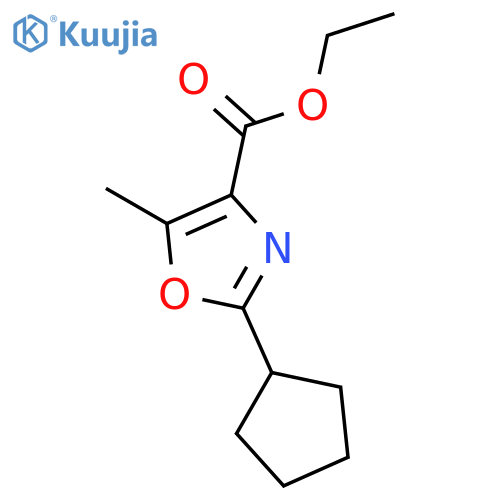 4-Oxazolecarboxylic acid, 2-cyclopentyl-5-methyl-, ethyl ester structure