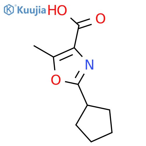 4-Oxazolecarboxylic acid, 2-cyclopentyl-5-methyl- structure
