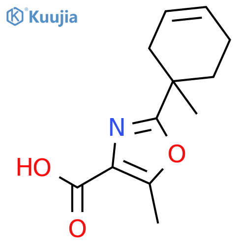 4-Oxazolecarboxylic acid, 5-methyl-2-(1-methyl-3-cyclohexen-1-yl)- structure