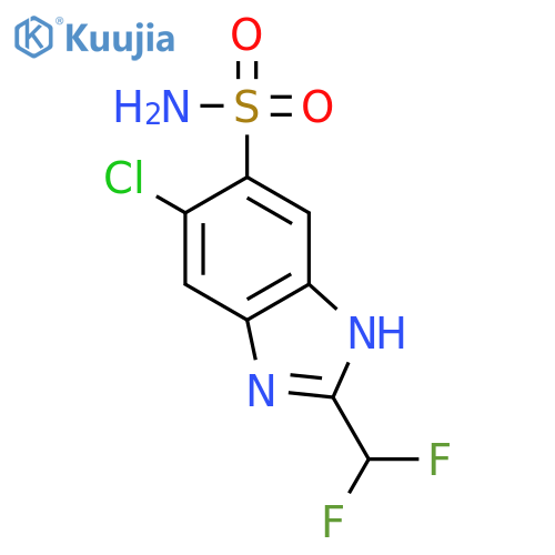 1H-Benzimidazole-5-sulfonamide, 6-chloro-2-(difluoromethyl)- structure