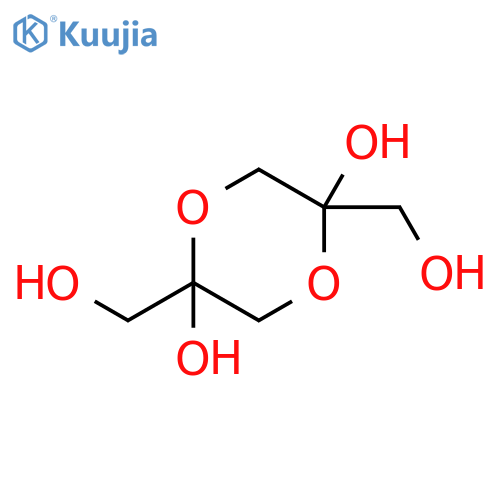 2,5-bis(hydroxymethyl)-1,4-dioxane-2,5-diol structure