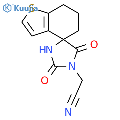 2-{2',5'-dioxo-6,7-dihydro-5H-spiro1-benzothiophene-4,4'-imidazolidine-1'-yl}acetonitrile structure