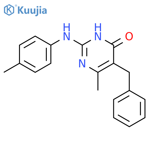 5-Benzyl-6-methyl-2-(4-methylphenyl)-aminopyrimidin-4(3H)-one structure