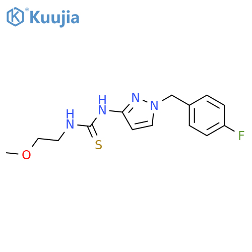 1-[1-(4-Fluoro-benzyl)-1H-pyrazol-3-yl]-3-(2-methoxy-ethyl)-thiourea structure