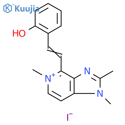1H-Imidazo[4,5-c]pyridinium, 4-[2-(2-hydroxyphenyl)ethenyl]-1,2,5-trimethyl-, iodide (1:1) structure