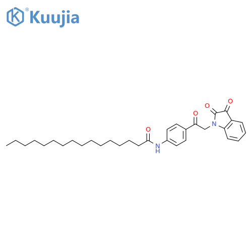 Hexadecanamide, N-[4-[2-(2,3-dihydro-2,3-dioxo-1H-indol-1-yl)acetyl]phenyl]- structure