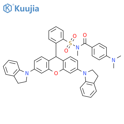 Benzamide, N-[[2-[3,6-bis(2,3-dihydro-1H-indol-1-yl)-9H-xanthen-9-yl]phenyl]sulfonyl]-4-(dimethylamino)-N-methyl- structure
