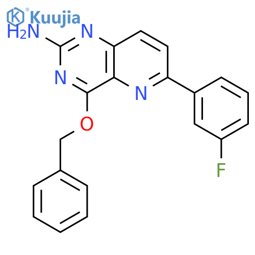 Pyrido[3,2-d]pyrimidin-2-amine, 6-(3-fluorophenyl)-4-(phenylmethoxy)- structure