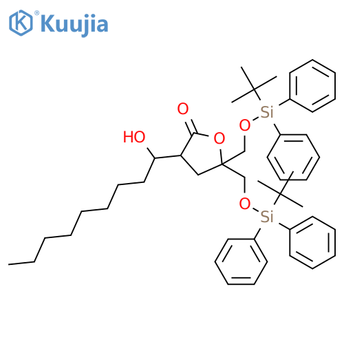 2(3H)-Furanone,5,5-bis[[[(1,1-dimethylethyl)diphenylsilyl]oxy]methyl]dihydro-3-(1-hydroxynonyl)- structure