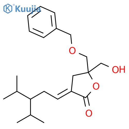 2(3H)-Furanone,dihydro-5-(hydroxymethyl)-3-[4-methyl-3-(1-methylethyl)pentylidene]-5-[(phenylmethoxy)methyl]-, (3E)- structure