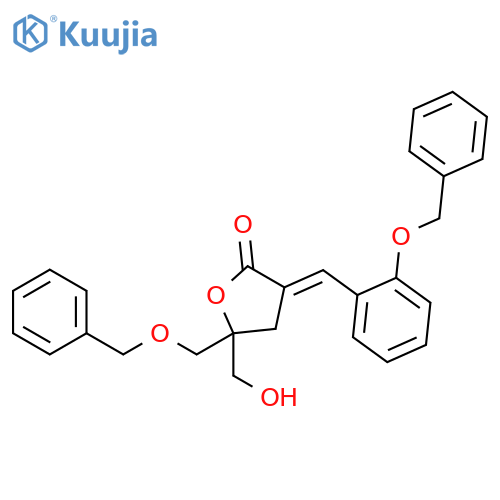 2(3H)-Furanone,dihydro-5-(hydroxymethyl)-5-[(phenylmethoxy)methyl]-3-[[2-(phenylmethoxy)phenyl]methylene]-, (3E)- structure