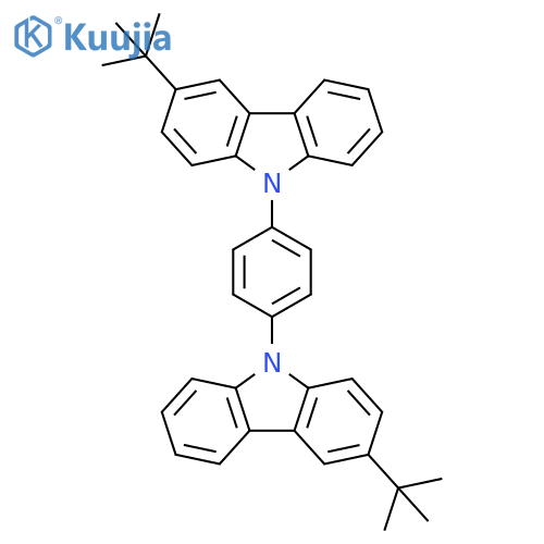 9H-Carbazole, 9,9'-(1,4-phenylene)bis[3-(1,1-dimethylethyl)- structure