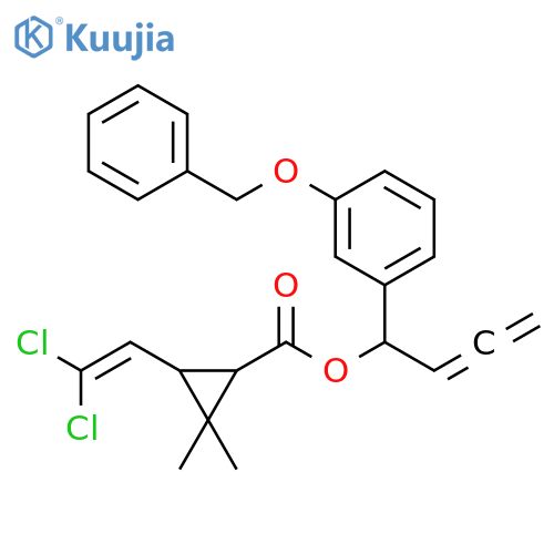 Cyclopropanecarboxylic acid, 3-(2,2-dichloroethenyl)-2,2-dimethyl-,1-[3-(phenylmethoxy)phenyl]-2,3-butadienyl ester structure
