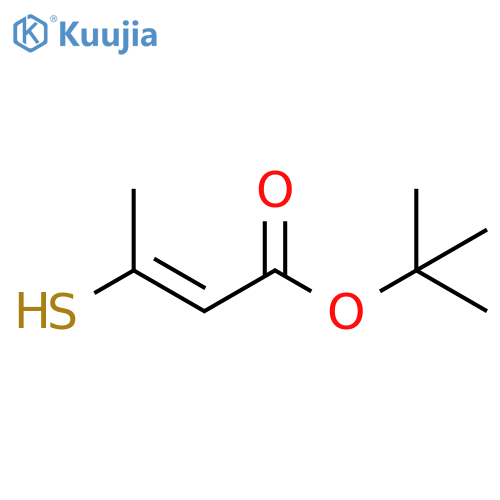 2-Butenoic acid, 3-mercapto-, 1,1-dimethylethyl ester, (E)- structure