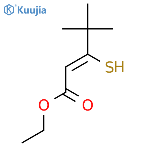 2-Pentenoic acid, 3-mercapto-4,4-dimethyl-, ethyl ester, (Z)- structure