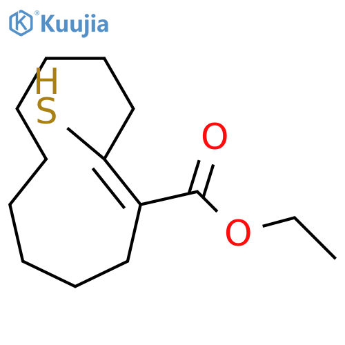 1-Cycloundecene-1-carboxylic acid, 2-mercapto-, ethyl ester, (E)- structure