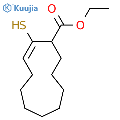 2-Cycloundecene-1-carboxylic acid, 2-mercapto-, ethyl ester, (E)- structure
