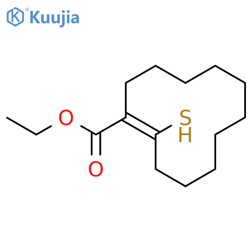 1-Cyclododecene-1-carboxylic acid, 2-mercapto-, ethyl ester, (Z)- structure