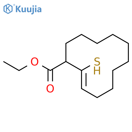2-Cyclododecene-1-carboxylic acid, 2-mercapto-, ethyl ester, (Z)- structure