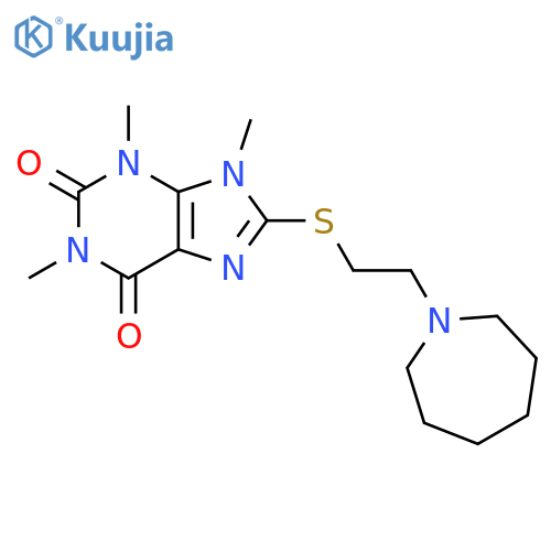 8-{2-(azepan-1-yl)ethylsulfanyl}-1,3,9-trimethyl-2,3,6,9-tetrahydro-1H-purine-2,6-dione structure
