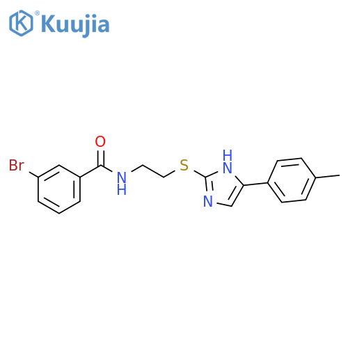 3-bromo-N-(2-{5-(4-methylphenyl)-1H-imidazol-2-ylsulfanyl}ethyl)benzamide structure