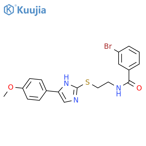 3-bromo-N-(2-{5-(4-methoxyphenyl)-1H-imidazol-2-ylsulfanyl}ethyl)benzamide structure