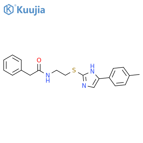N-(2-{5-(4-methylphenyl)-1H-imidazol-2-ylsulfanyl}ethyl)-2-phenylacetamide structure