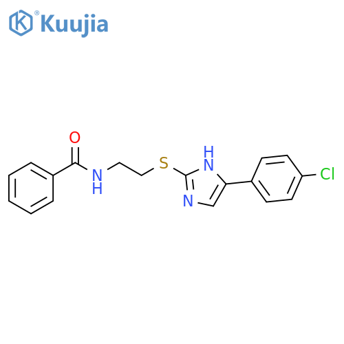 N-(2-{5-(4-chlorophenyl)-1H-imidazol-2-ylsulfanyl}ethyl)benzamide structure