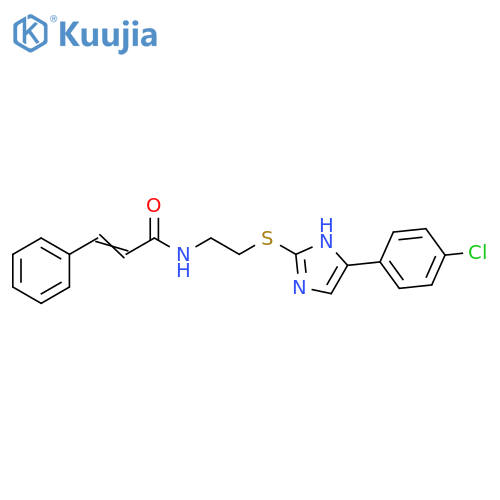 (2E)-N-(2-{5-(4-chlorophenyl)-1H-imidazol-2-ylsulfanyl}ethyl)-3-phenylprop-2-enamide structure