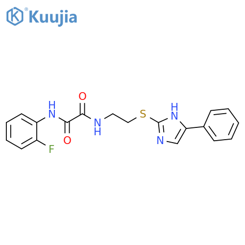 N'-(2-fluorophenyl)-N-{2-(4-phenyl-1H-imidazol-2-yl)sulfanylethyl}ethanediamide structure