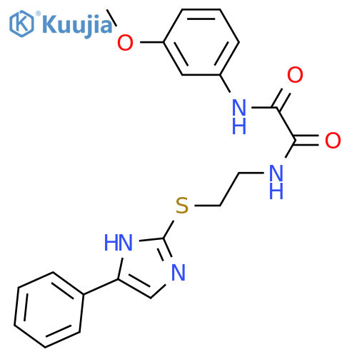 N'-(3-methoxyphenyl)-N-{2-(4-phenyl-1H-imidazol-2-yl)sulfanylethyl}ethanediamide structure