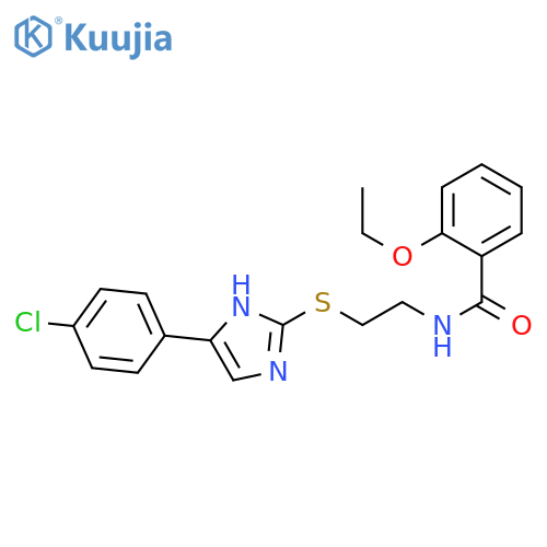 N-(2-{5-(4-chlorophenyl)-1H-imidazol-2-ylsulfanyl}ethyl)-2-ethoxybenzamide structure