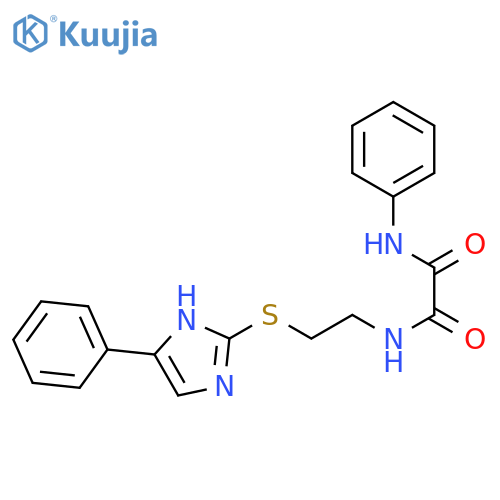 N'-phenyl-N-{2-(4-phenyl-1H-imidazol-2-yl)sulfanylethyl}ethanediamide structure