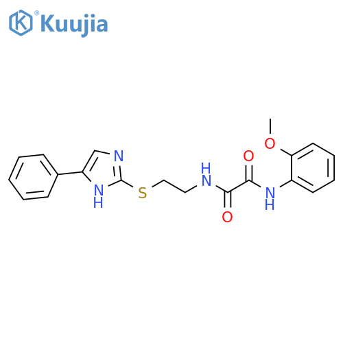 N'-(2-methoxyphenyl)-N-{2-(4-phenyl-1H-imidazol-2-yl)sulfanylethyl}ethanediamide structure