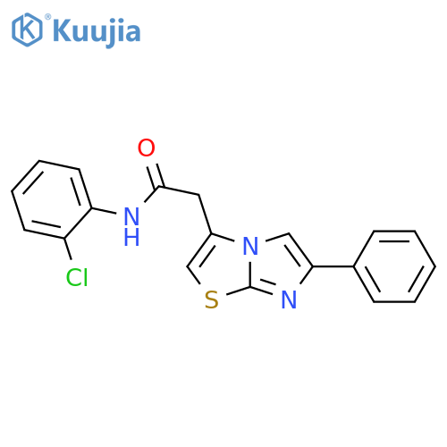 N-(2-chlorophenyl)-2-{6-phenylimidazo2,1-b1,3thiazol-3-yl}acetamide structure