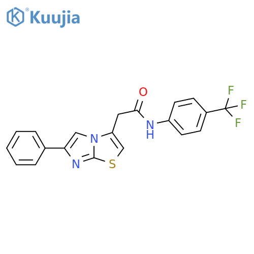 2-{6-phenylimidazo2,1-b1,3thiazol-3-yl}-N-4-(trifluoromethyl)phenylacetamide structure