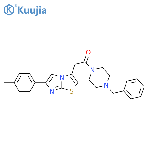 1-(4-benzylpiperazin-1-yl)-2-6-(4-methylphenyl)imidazo2,1-b1,3thiazol-3-ylethan-1-one structure